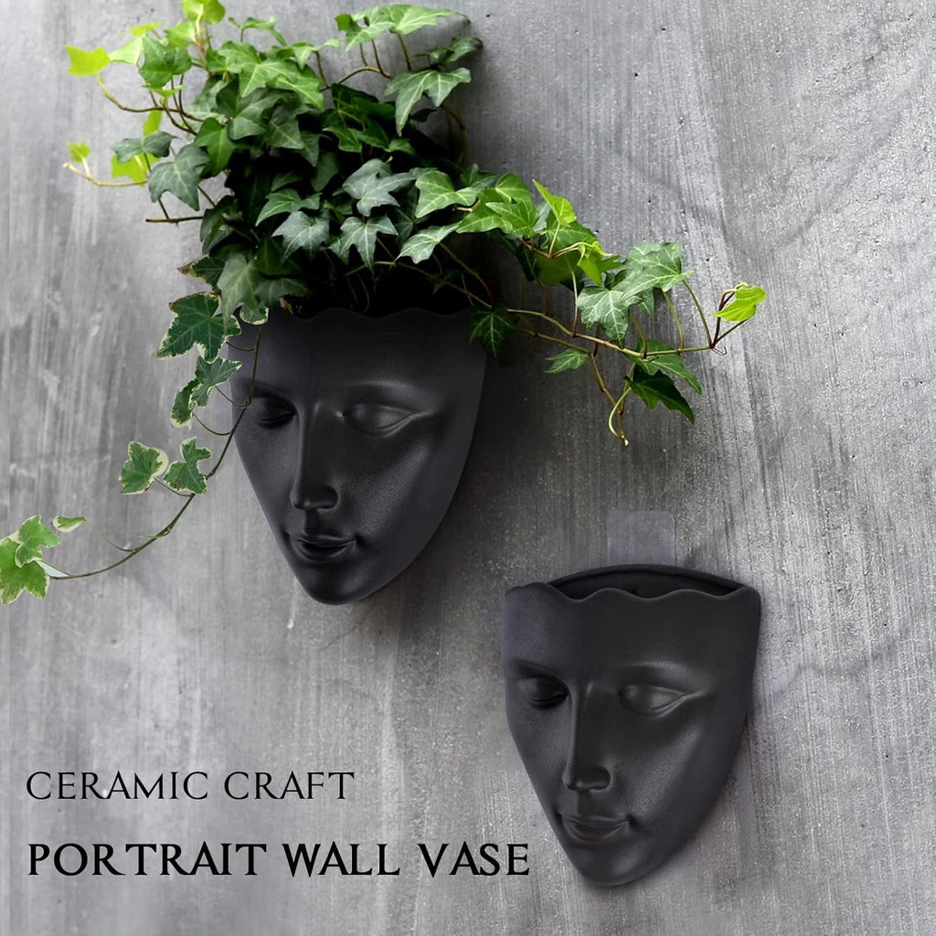 Jardinieră Notakia cu față, montată pe perete, pentru uz interior și exterior, cu drenaj, pentru suculente, cactuși și plante mici, decorațiune unică pentru casă, cadou pentru prieteni și familie