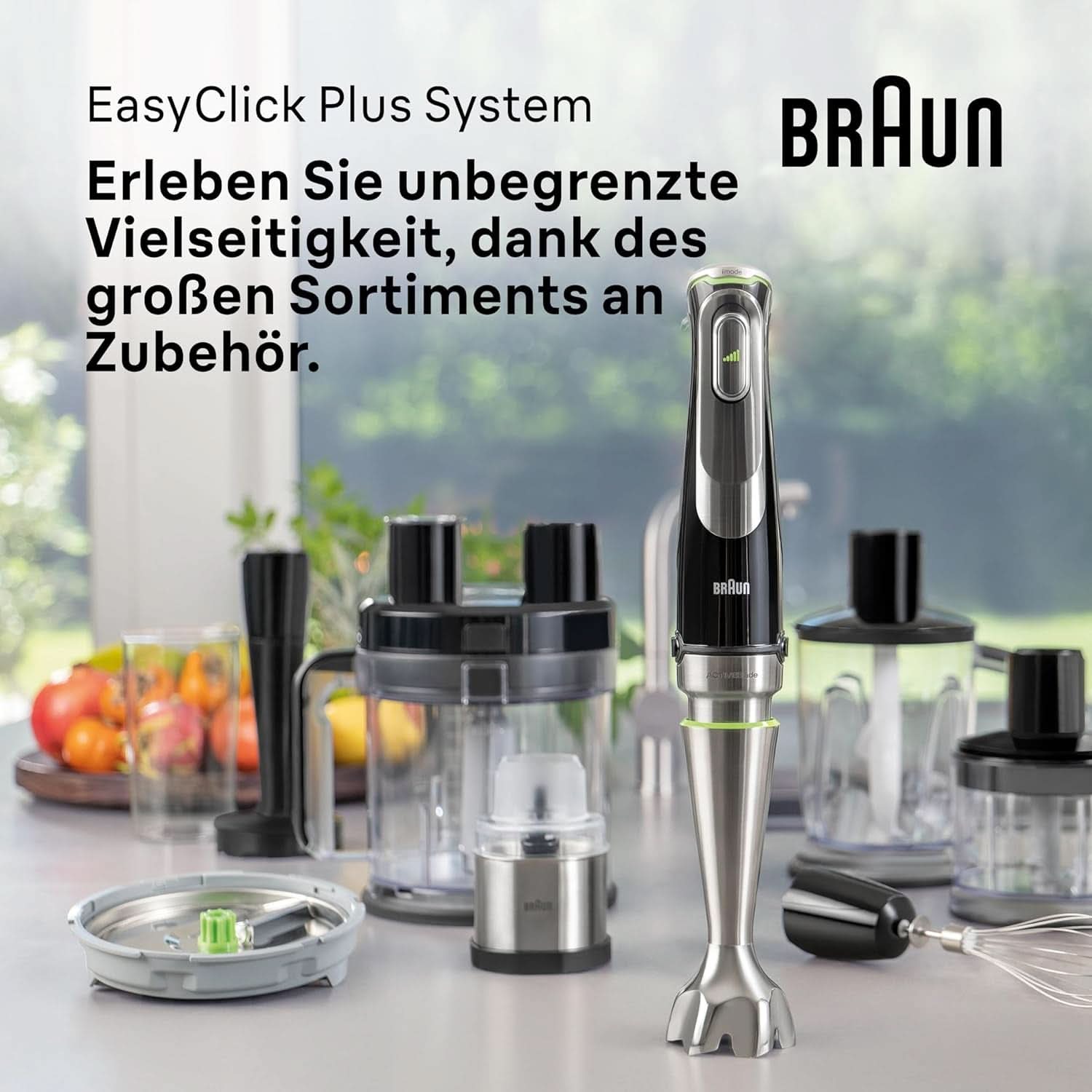 Braun Multiquick 9 MQ 9147X – 5-v-1 Stabmixer Mit Standmixer-Aufsatz, Zerkleinerer, Kartoffel- & Gemüsestampfer & Schneebesen, Stufenlose Geschwindigkeitsenstellung, 1200 W, Schwarz/Edelstahl Kitchen Naty Shop