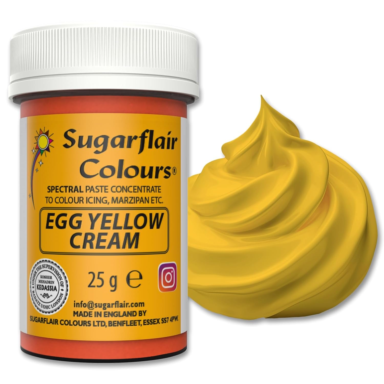 Pastă de colorant alimentar Sugarflair Grafit, colorant alimentar spectral concentrat pentru cremă de unt, pastă de zahăr, glazură, mixuri pentru prăjituri, macarons și multe altele! - 25g