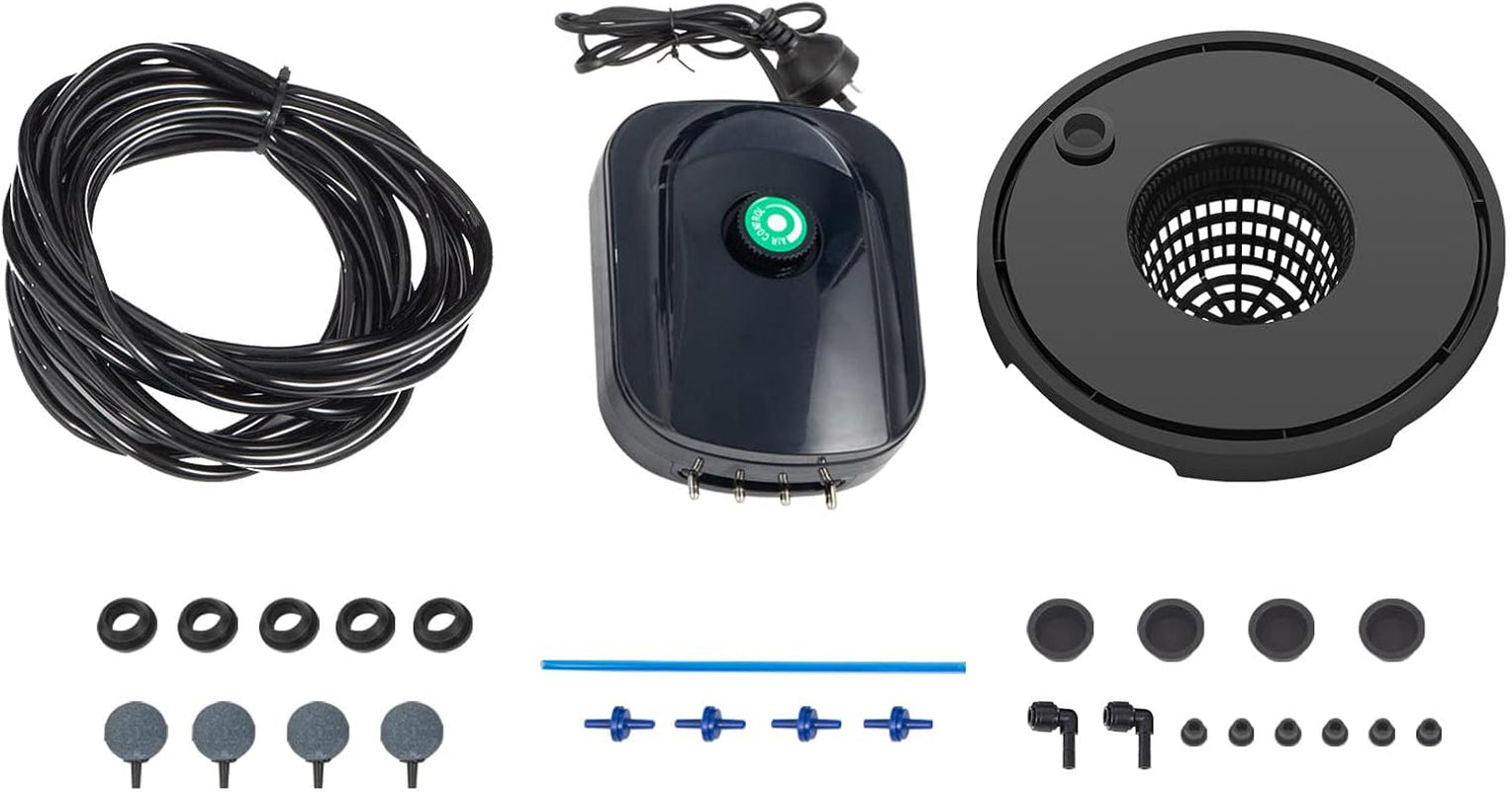 Systém hydroponického pěstování VEVOR DWC, systémy hydroponického pěstování, hluboká kultivace 4 kbelíky o objemu 20 litrů, systém DWC se vzduchovým čerpadlem, vzduchovými kameny a indikátorem hladiny vody pro listovou zeleninu