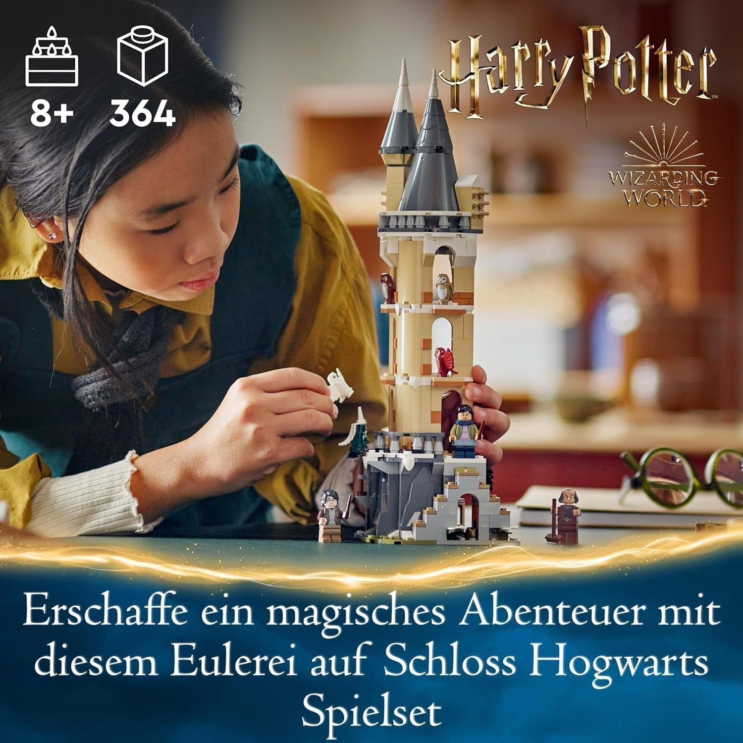 LEGO Harry Potter Owlery na Bradavickém zámku, dobrodružná sada se zvířátky a 3 minifigurkami, filmová hračka pro děti, dárek pro dívky, chlapce a všechny fanoušky od 8 let 76430 Stavebnice Besuche den LEGO-Store