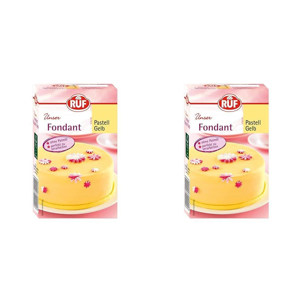 RUF Fondant, potrivit pentru modelarea figurilor, florilor și literelor, 250 grame Glazuri si Decor Naty Shop Galben 2 x 250 grame