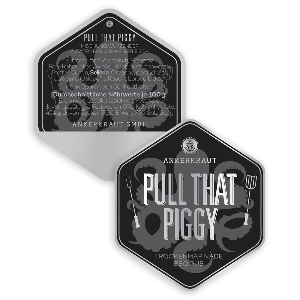 Ankerkraut Pull that Piggy, Pulled Pork BBQ-Rub, Gewürzmischung zum Grillen, 220g im Streuer