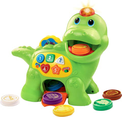 Vtech Baby Feed Me Dino - Dinozaur vorbitor pentru hrănire și învățare, cu cântece, butoane și joc de întrebări - Pentru copii cu vârsta cuprinsă între 12-36 luni Jucarii Bebe Naty Shop Singur