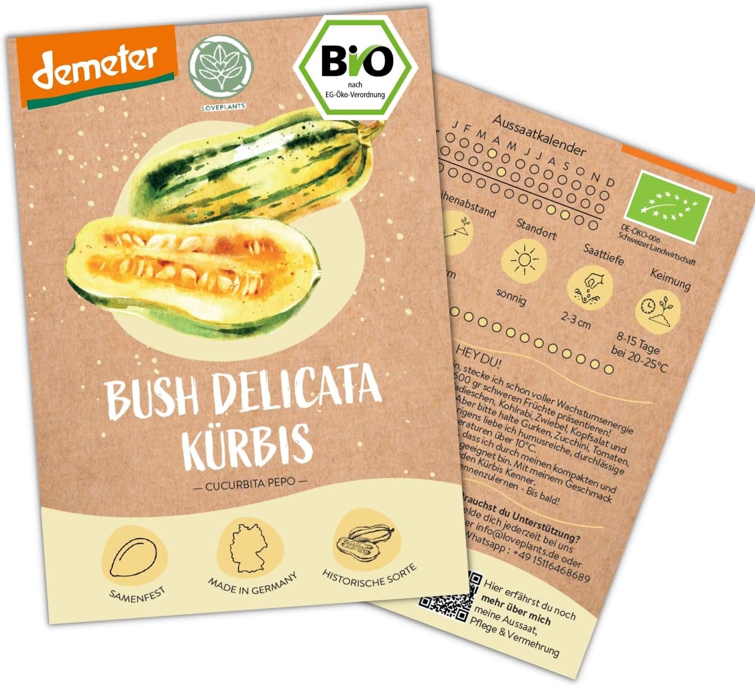 Bio mini semena mexické okurky, 10 svačinových semen okurky, vysoká klíčivost, certifikace Demeter a otevřená opylování | LOVEPLANTS Semena zeleniny na balkónové zahradě - dědičné odrůdy zeleniny