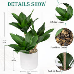 Groß Sukkulenten Künstliche Pflanzen Deko Im Topf 37Cm, 3 Stück Agave Pflanze Faux Sukkulente Kunstpflanze Im Topf Keramik, Sukkulente Topfpflanzen Deko Aloe Yucca Vera Für Haus Büro Küche Desktop#2