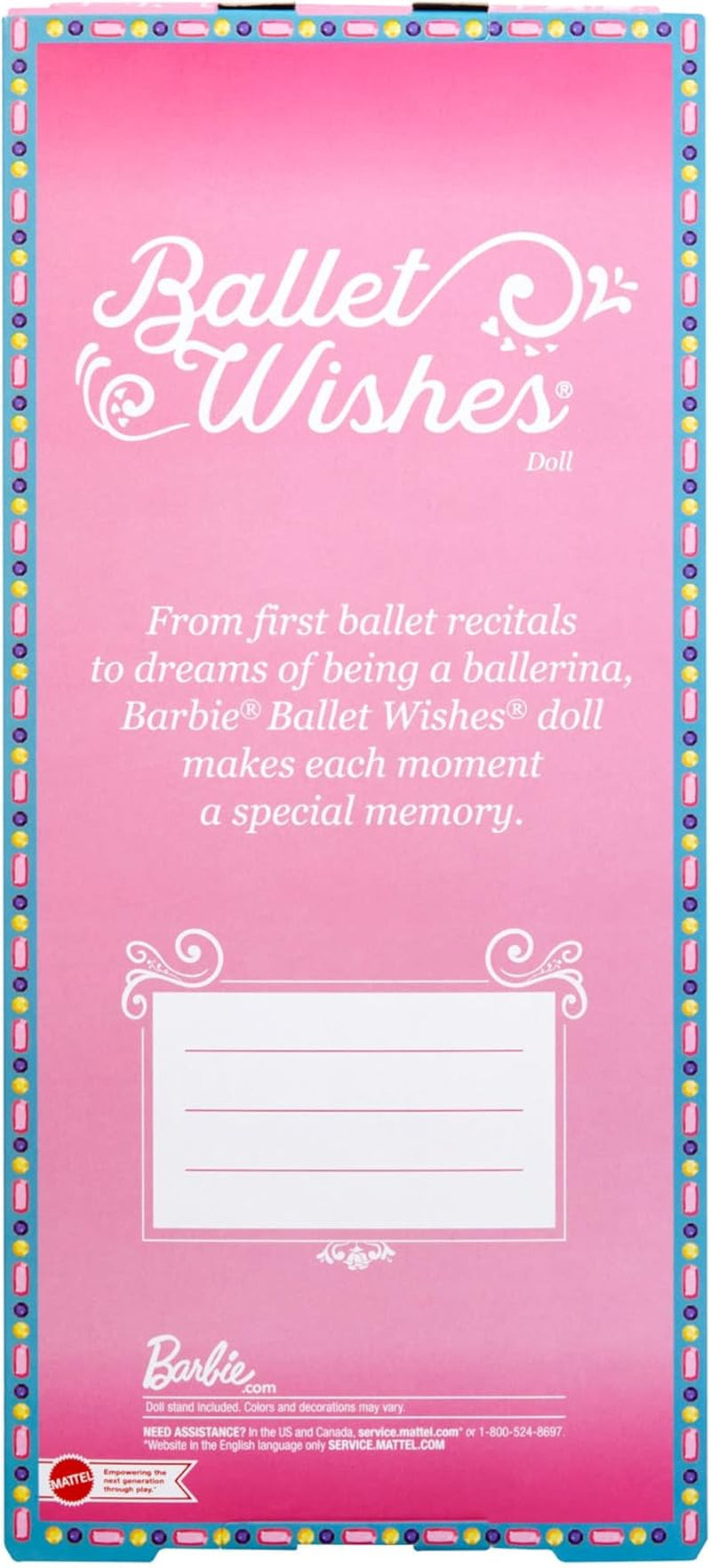 Păpușă Barbie Signature Ballet Wishes (brunetă, aprox. 30 cm), mobilă, cu costum de balerină, tutu, pantofi de vârf și diademă, cadou pentru copii cu vârsta peste 6 ani, JCW44 Papusi Naty Shop