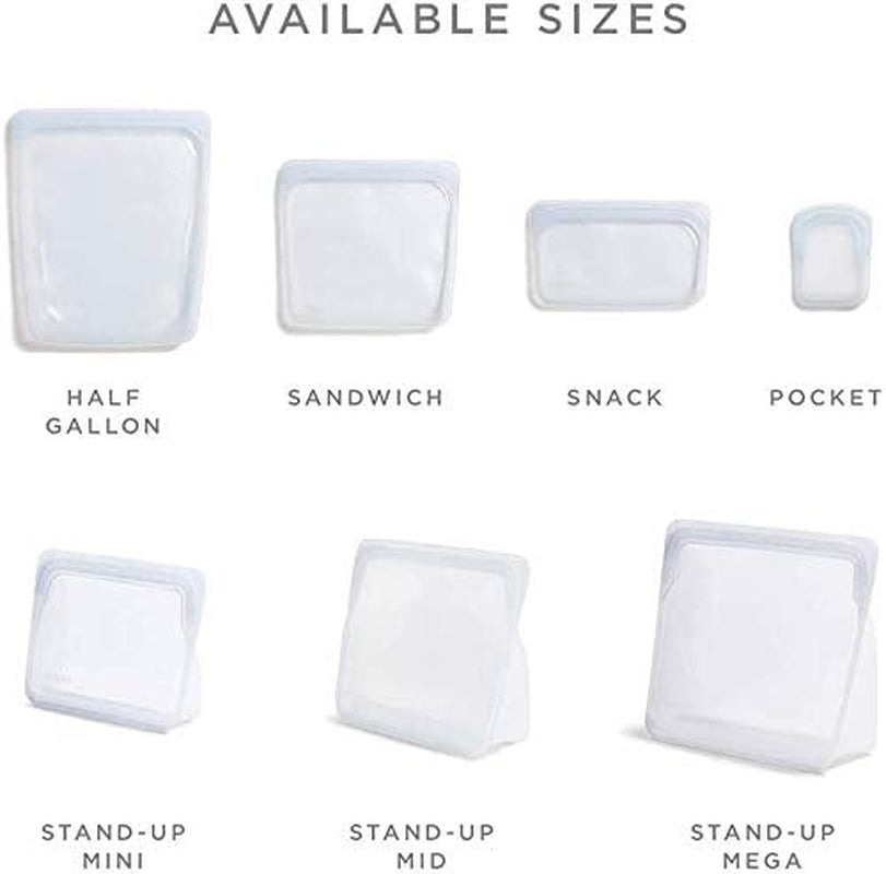 Pungă Stasher Pungă din silicon premium reutilizabilă pentru alimente, pungă sandwich, transparentă, durabilă, sigură pentru cuptor, mașină de spălat vase și congelator, ecologică, pungă pentru prânz, fără scurgeri, 828ml Cutii depozitare alimente Naty Shop