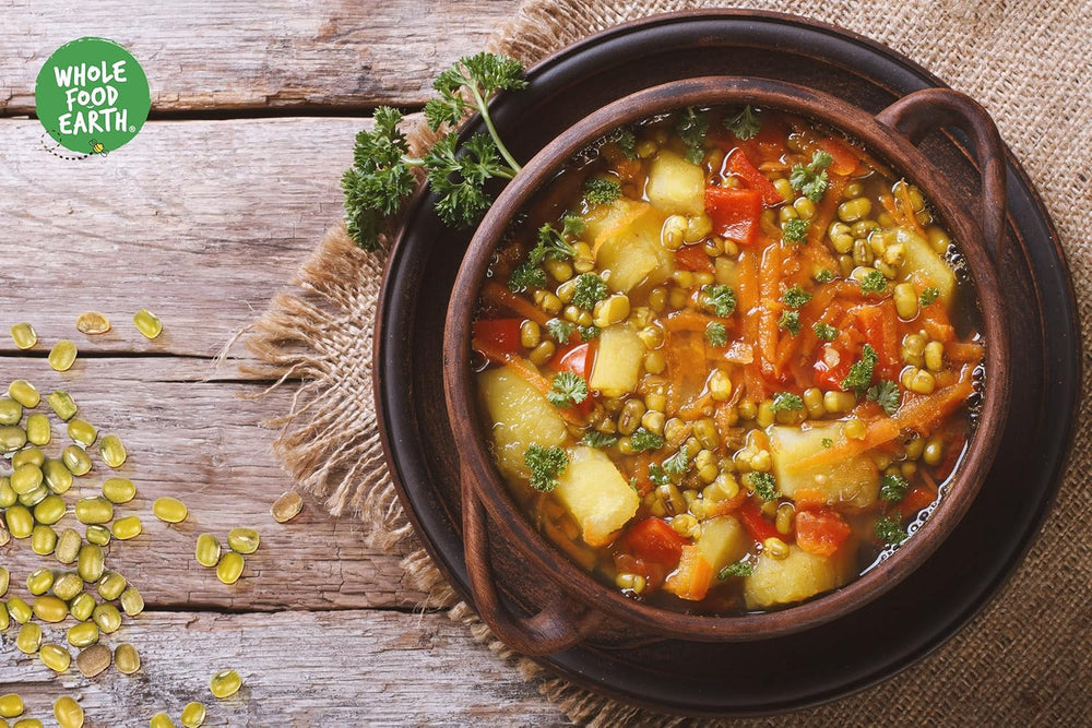 Celozrnné mungo fazole Earth Bio 2kg | Bez GMO | Vegan | Bohaté na vlákninu | Bohaté na bílkoviny | Certifikované organické