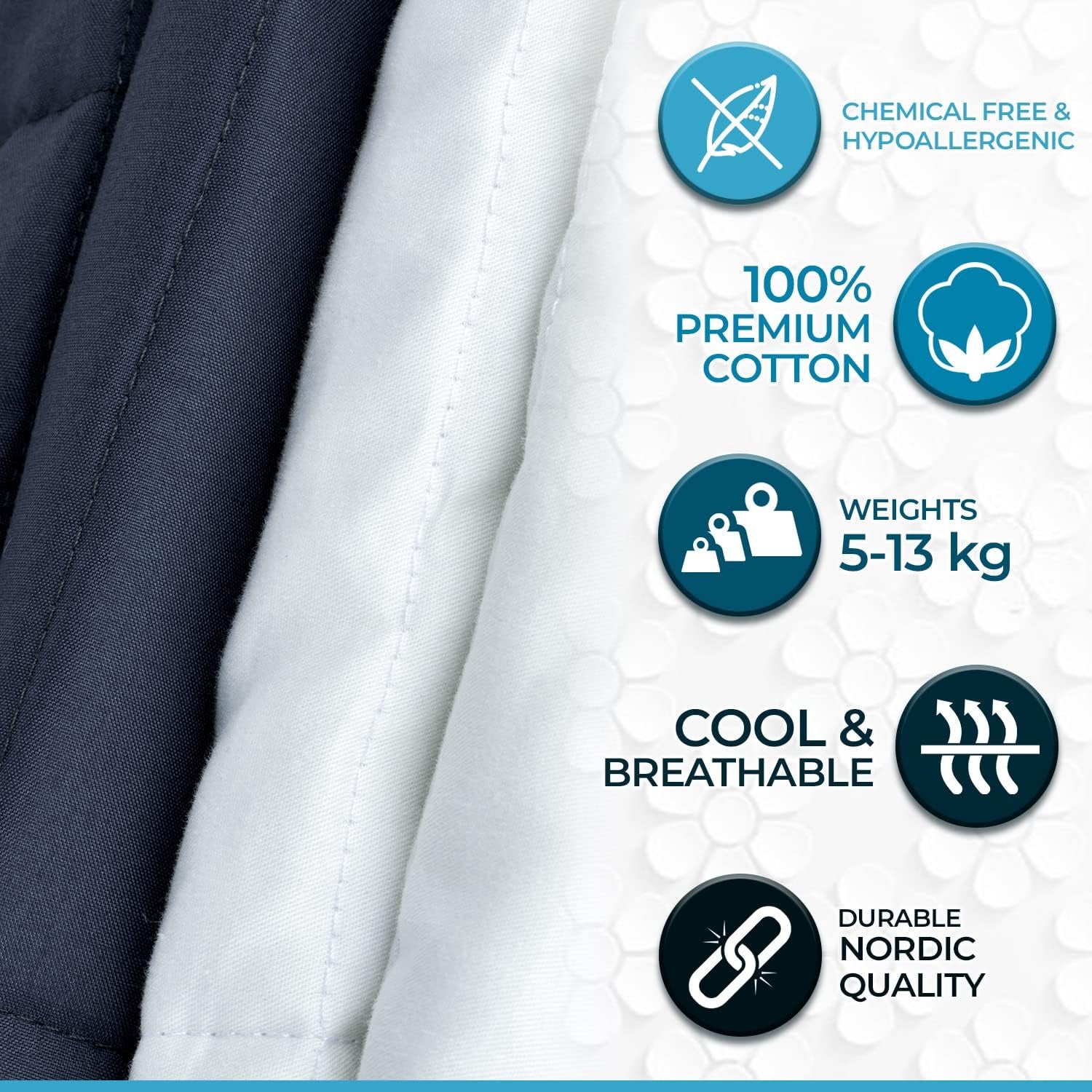 Polar Night vážená deka pro dospělé 150 X 200 Cm, 9 Kg - vážená deka pro hluboký spánek, těžká deka, terapeutická deka ze 100% mikrovlákna, relaxační deka Oeko-Tex® 100 Comforter Standardní postele a deky Polar Night