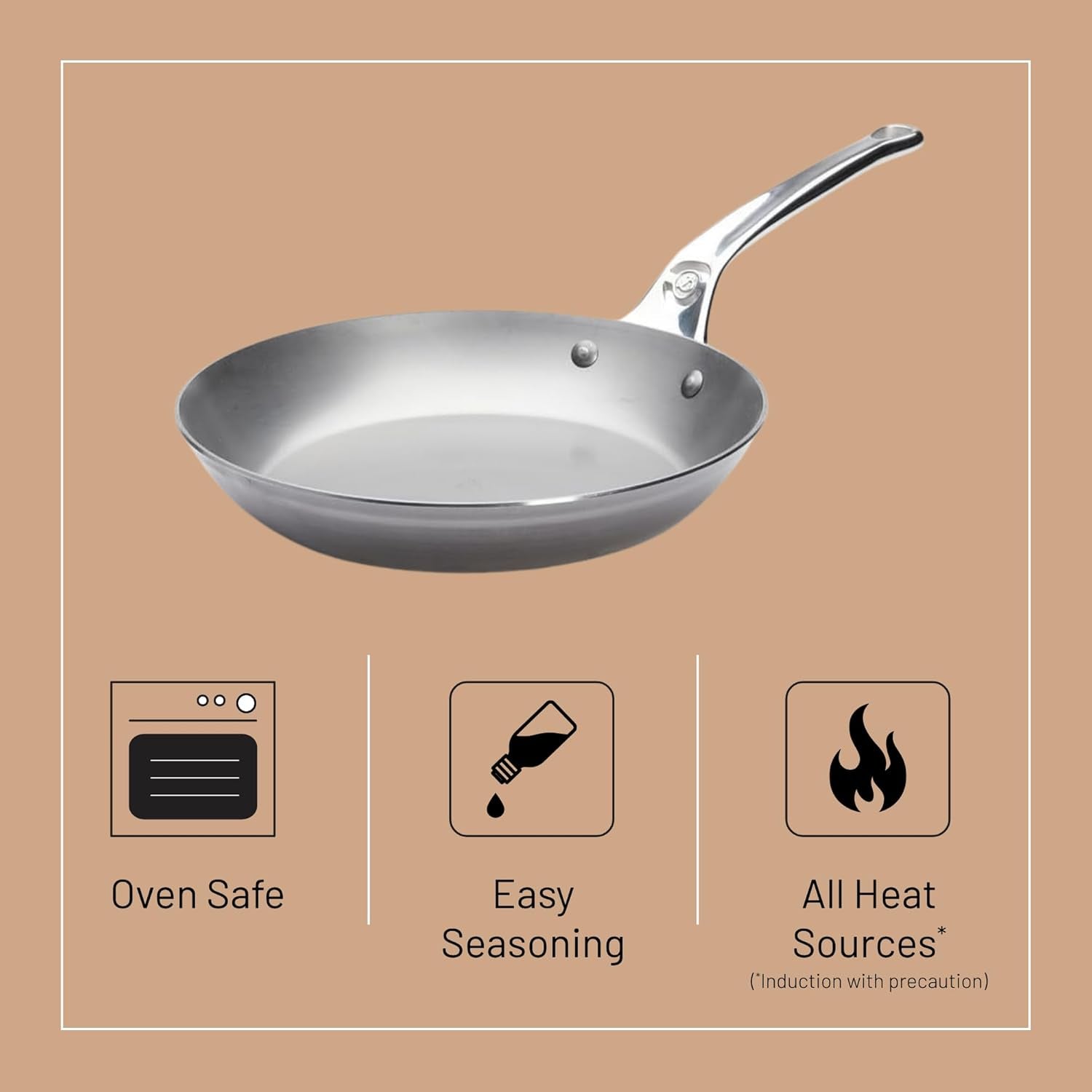 Pánev MINERAL B PRO Vyrobeno z oceli Hrnce a pánve Naty Shop