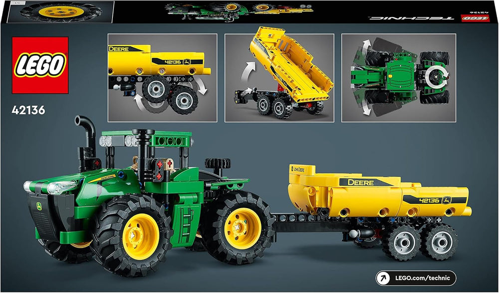 LEGO Technic John Deere 9620R 4WD traktor se sklápěcím přívěsem Klasická farmářská hračka pro děti Kluky a dívky 8letá sběratelská stavebnice modelu 42136 Stavebnice Besuche den LEGO-Store