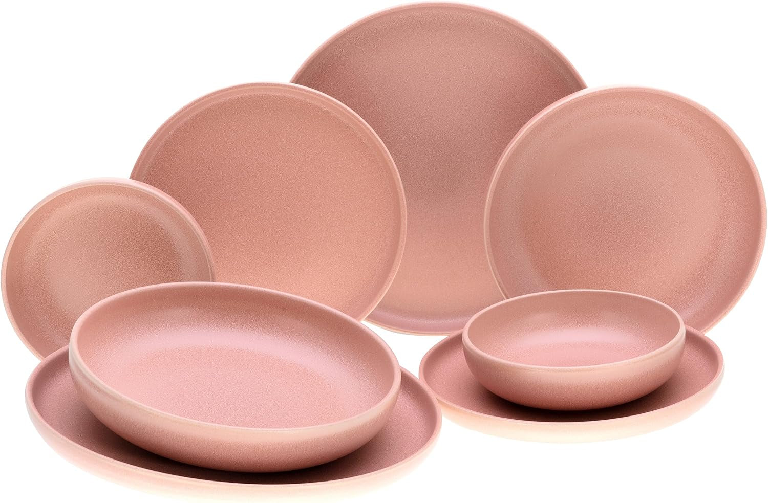 Creatable, 22979, Serie Uno BLACK, 12-teiliges Geschirrset, Teller Set Aus Steinzeug, Spülmaschinen- Und Mikrowellengeeignet, Made in Portugal Sady nádobí Naty Shop Rose Tafelservice 8 Teilig