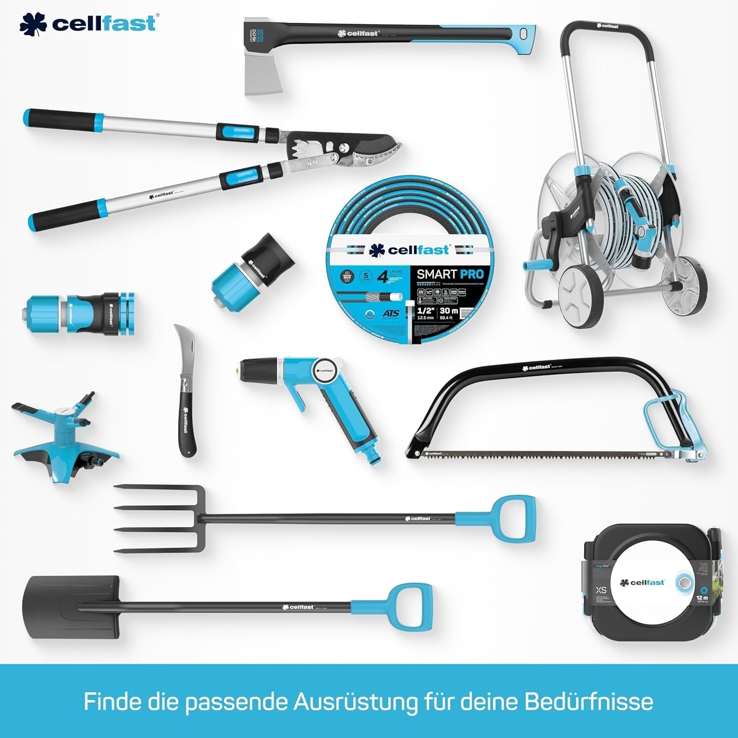 Furtun de grădină CELLFAST, 3,4 inch, furtun de apă cu 3 straturi, pentru grădină, furtun de irigații flexibil cu armare din fire durabile, rezistent la UV, anti-alge, 25 bar, 50 de metri și mai mult