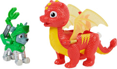 PAW PATROL, Rescue Knights Rocky și Dragon Flame set de figurine de acțiune, jucărie potrivită pentru copii cu vârsta de peste 3 ani Action figures Naty Shop