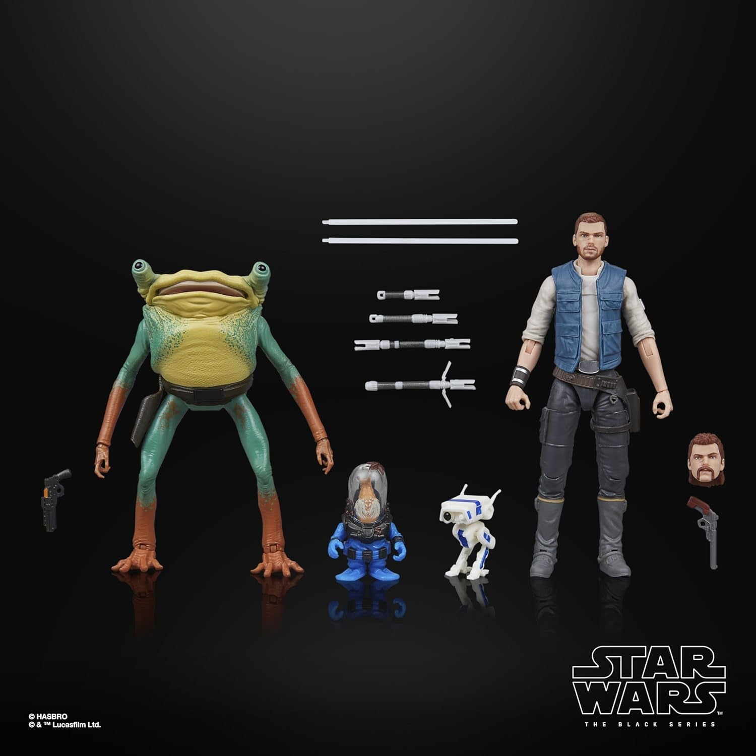 Star Wars Černá série Cal Kestis, Turgle & Skoova Stev, Star Wars Jedi: Survivor Sběratelské akční figurky (Měřítko 15 cm) Akční figurky Naty Shop
