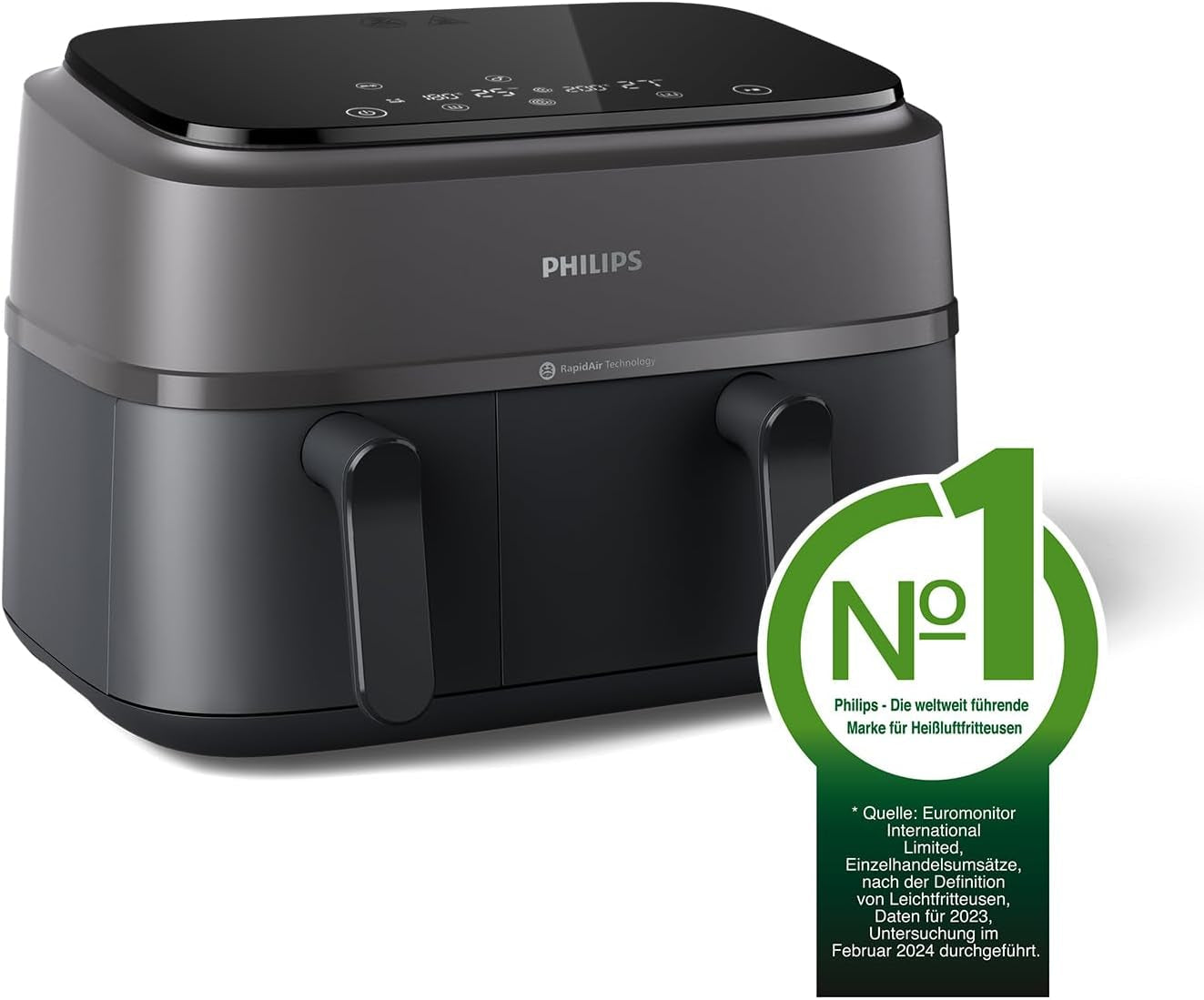 Philips Airfryer Dual Basket 3000 Series, 9L, 2 koše, 2 nádobí připravené současně, technologie Rapidair plus horkovzdušné spotřebiče Naty Shop