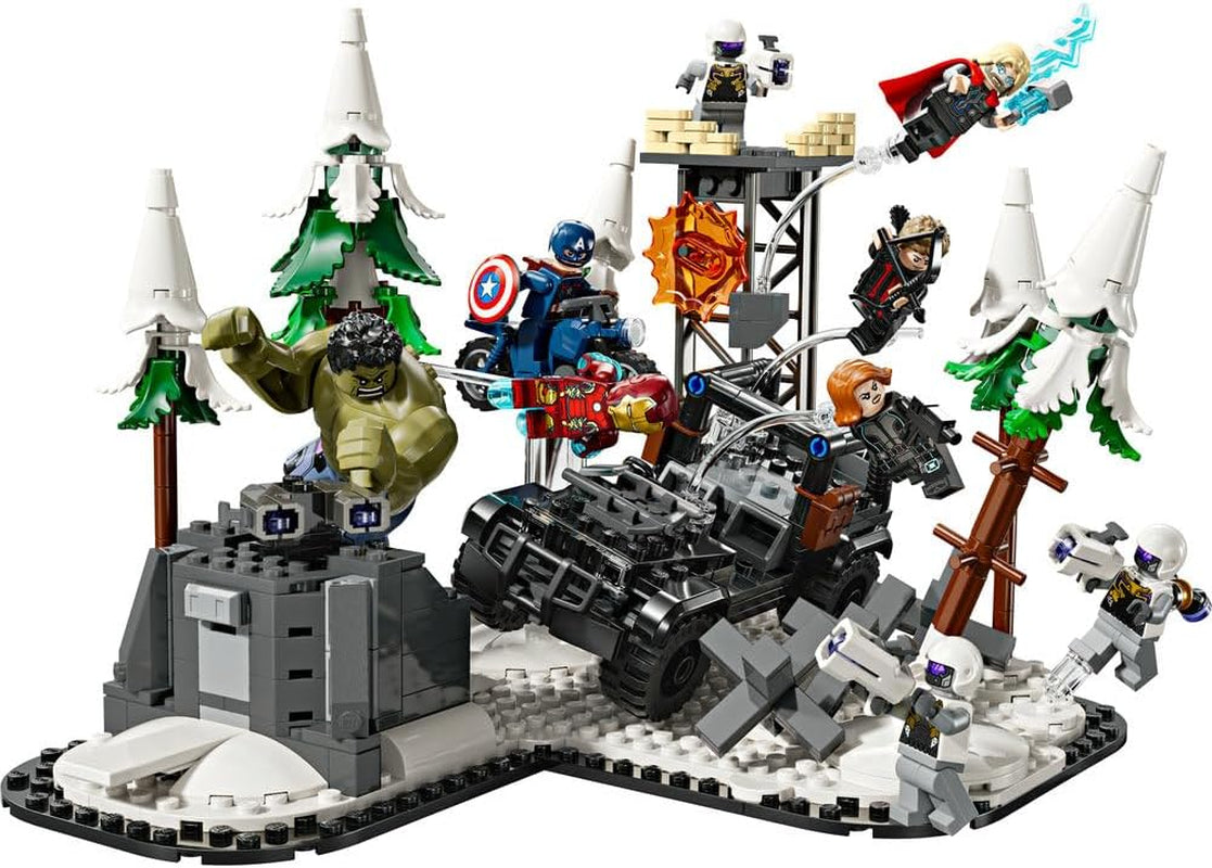 LEGO Marvel Avengers Assemble: Age of Ultron, stavějte a hrajte set s 8 minifigurkami superhrdinů, jako jsou Thor, Hulk a Iron Man, stavebnice pro chlapce a dívky, sada dobrodružství 76291 Stavebnice Besuche den LEGO-Store