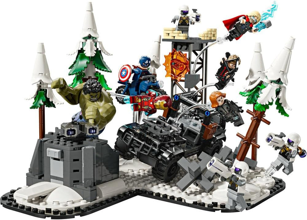 LEGO Marvel Avengers Assemble: Age of Ultron, stavějte a hrajte set s 8 minifigurkami superhrdinů, jako jsou Thor, Hulk a Iron Man, stavebnice pro chlapce a dívky, sada dobrodružství 76291 Stavebnice Besuche den LEGO-Store