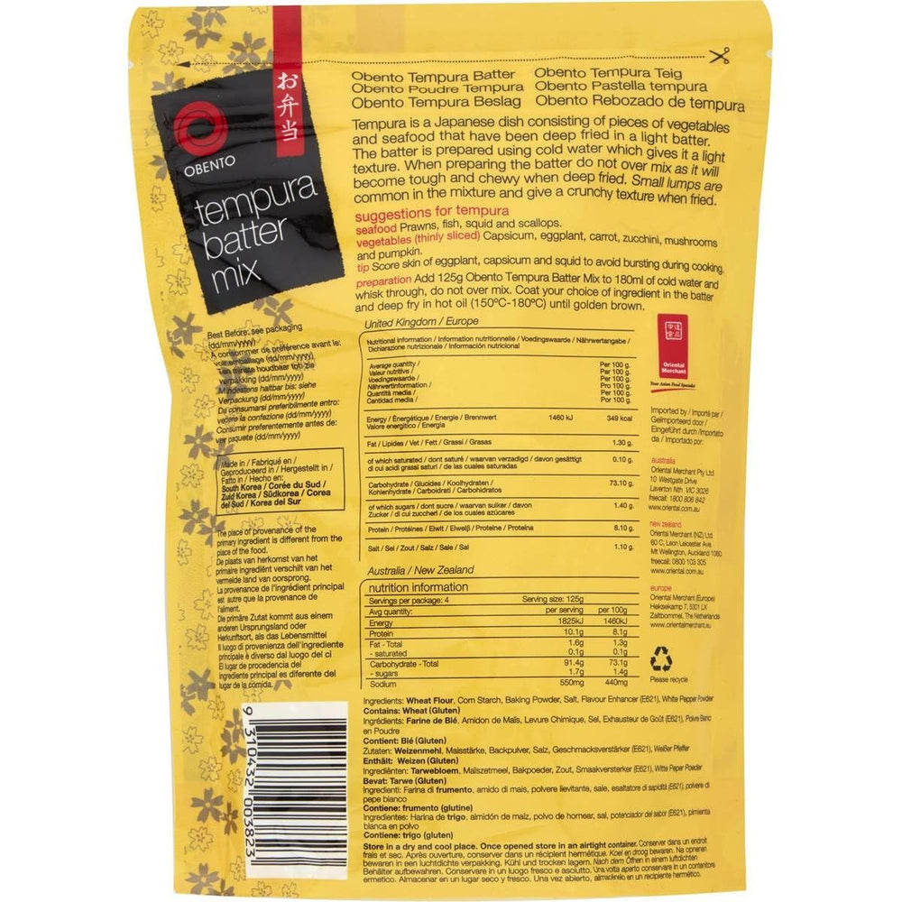 Tempura směs na těsto Tempura Back-Frittiermischung, 500 gramů Směs na pečení a vaření Naty Shop