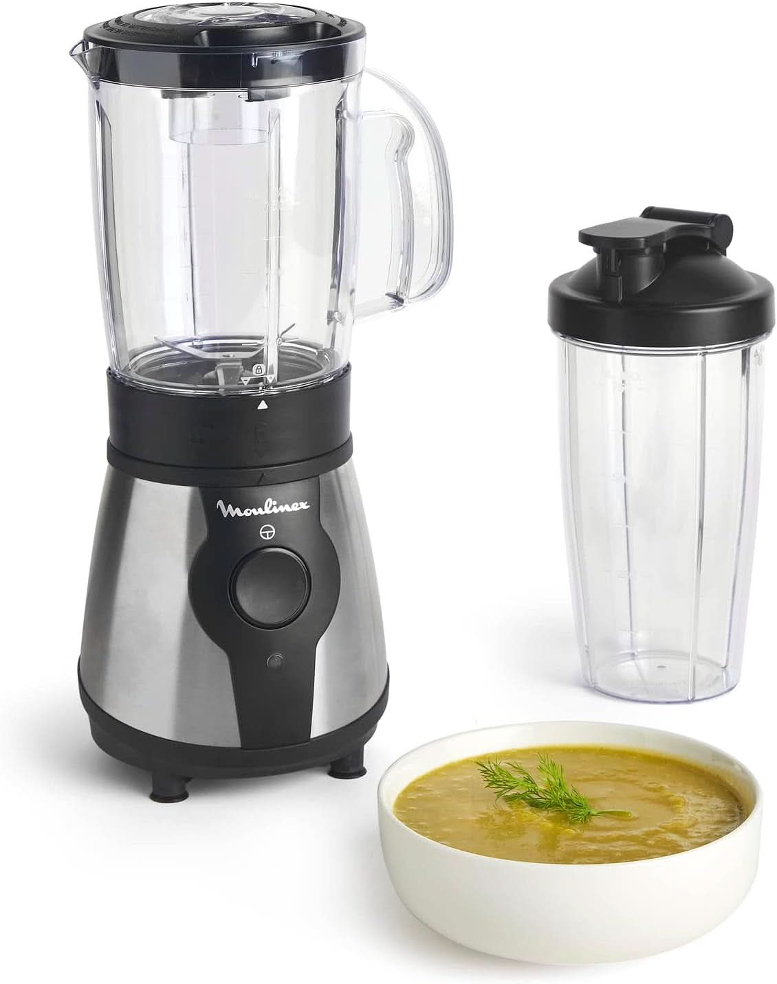 Mixér Blend&Go LM1B1D 300W, Smoothie-Mixer Mit 750 ml Kunststoffkrug, včetně 750 ml Tragbarer Flasche, 4 Abnehmbaren Klingen, Edelstahlobreflchen Mother and Child Naty Shop