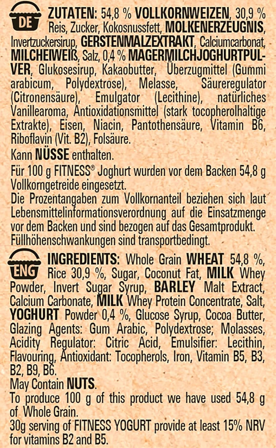 Nestlé Fitness jogurt celozrnné snídaňové cereálie s příchutí částečného jogurtu 1 balení (1 x 350 g)