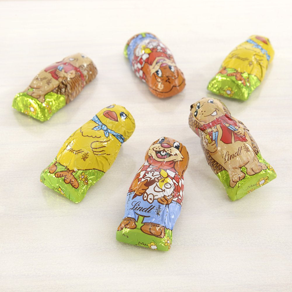 Malí velikonoční přátelé s čokoládou | 2 x 100 g a Čokoládové zdobení Minivajíčka s alpským mlékem | 2 x 180 g sáčky | Prémiová vajíčka z mléčné čokolády, vesele a barevně balená, ve čtyřech barvách na Velikonoce