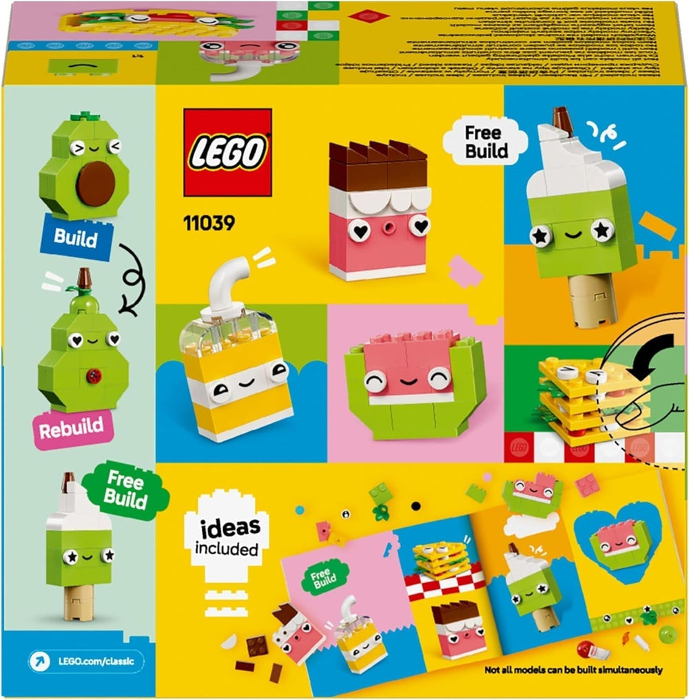 LEGO Classic Kreativní zábavné stavění svačin, Hračka s jídlem pro nápadité hraní rolí, Stavebnice pro chlapce a dívky od 4 let, Košíček, Avokádo, Nanuk a Taco 11039 Stavebnic Besuche den LEGO-Store