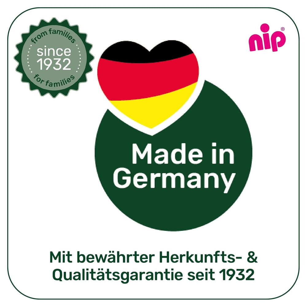 nip – Inel de dentiție | Inel de dentiție sustenabil pentru bebeluși de la 3 luni, fabricat din peste 65% materii prime naturale. Pentru masajul ușor al gingiilor, limbii și dinților | Roșu/Verde/Portocaliu