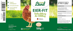 HÜHNER Land Eier-Fit für Legehennen 500g - Futterergänzung für Hühner, Legeleistung Zusatz für Hühner, Zusatz Eier, Eibildung, kräftiger Dotter, stabilní Schale, gesunde Eier, Vitamine