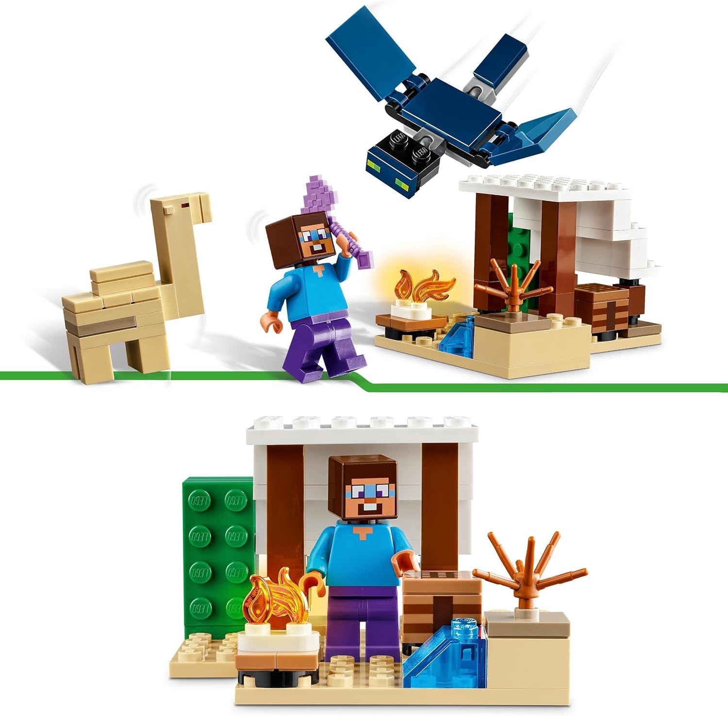LEGO Minecraft Steve's Desert Expedition, sada videoher pro chlapce a dívky, biom se Stevem, domeček, figurky a hračka Camel, dárek pro hráče pro děti od 6 let 21251 Stavebnice Besuche den LEGO-Store