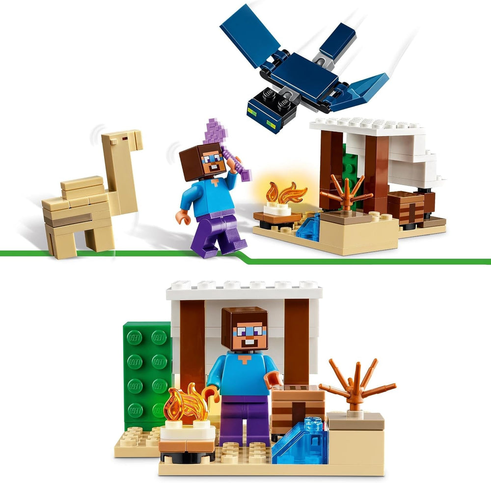 LEGO Minecraft Steve's Desert Expedition, sada videoher pro chlapce a dívky, biom se Stevem, domeček, figurky a hračka Camel, dárek pro hráče pro děti od 6 let 21251 Stavebnice Besuche den LEGO-Store