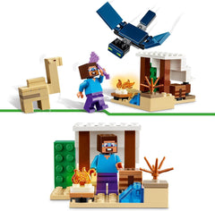 LEGO Minecraft Steve's Desert Expedition, sada videoher pro chlapce a dívky, biom se Stevem, domeček, figurky a hračka Camel, dárek pro hráče pro děti od 6 let 21251 Stavebnice Besuche den LEGO-Store