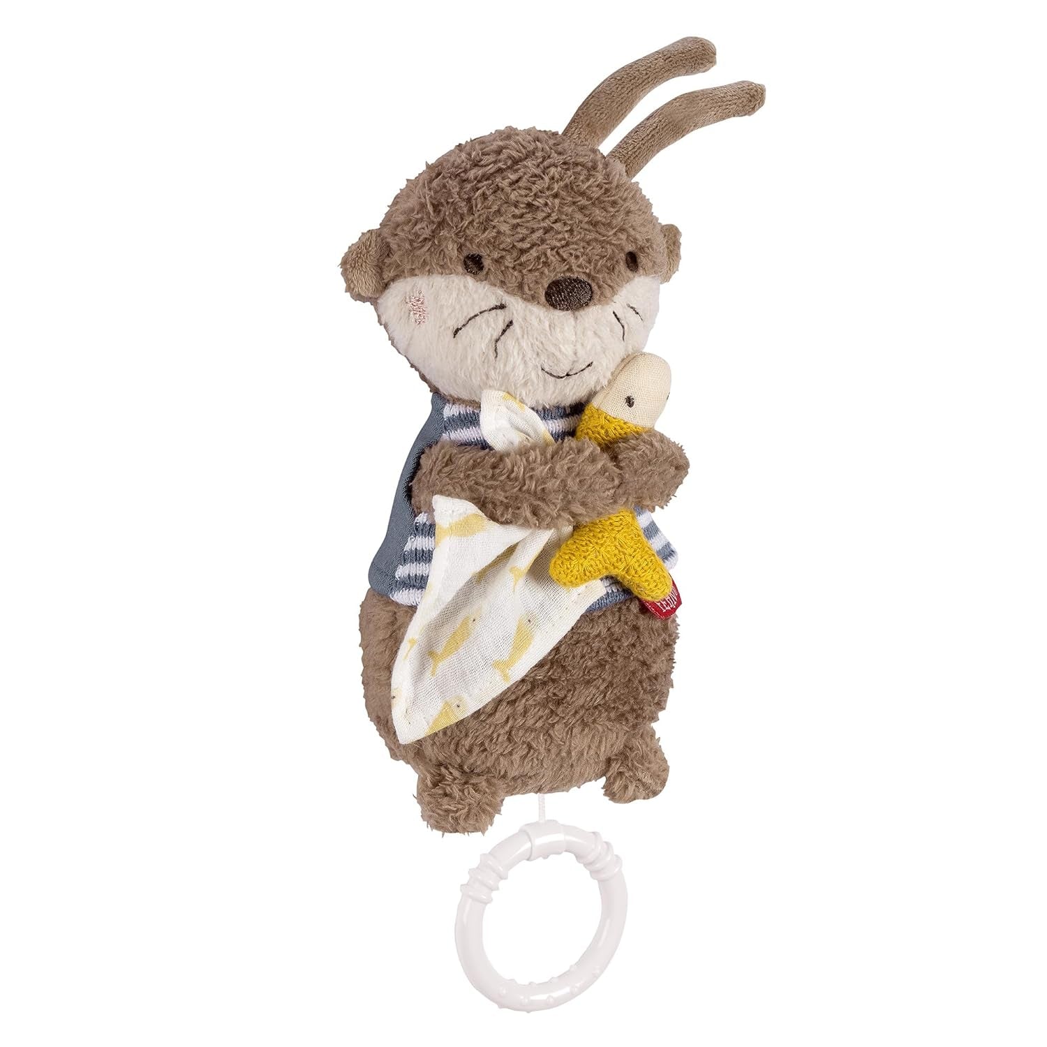 Fehn music box baby sleep aid sheep - jucărie de pluș cu atașament - melodie de ajutor pentru somn "Brahms lullaby" - jucărie pentru copii pentru deplasare și acasă - jucării muzicale pentru bebeluși și copii Jucarii Bebe Naty Shop Vidră