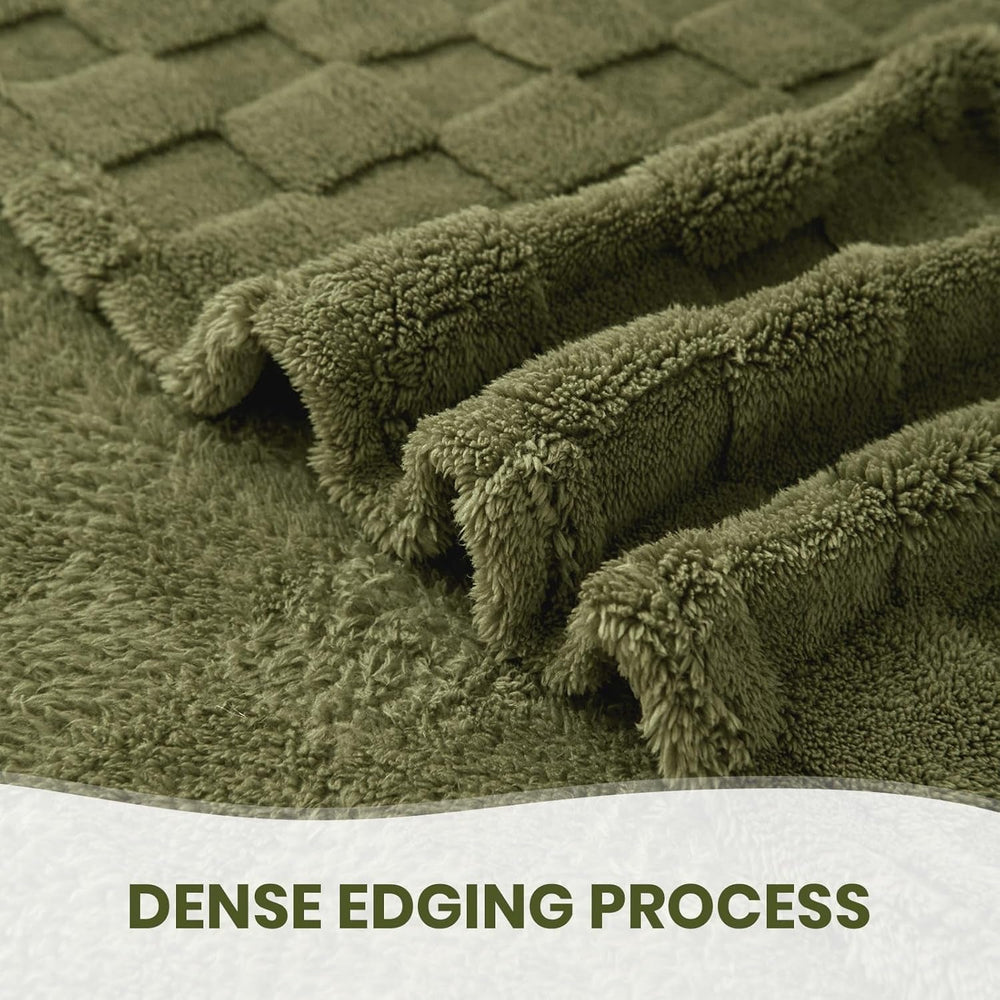 Útulná přikrývka Good Nite Načechraná přikrývka z pohovky Fleecová přehoz přes postel Útulná měkká zelená přikrývka Jaro Léto Podzim Zima Čtyři roční období (150X200 cm Olivově zelená) Postele a přikrývky Good Nite