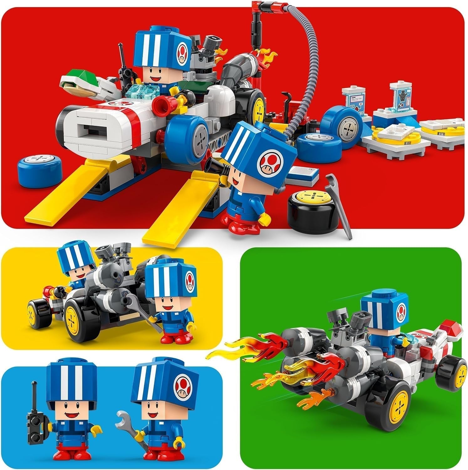 LEGO Super Mario: Mario Kart - Toad's Workshop, postavička Nintendo, přizpůsobitelná hračka, sada dobrodružství, dárek pro chlapce, dívky a hráče od 8 let 72035 Stavebnice Besuche den LEGO-Store