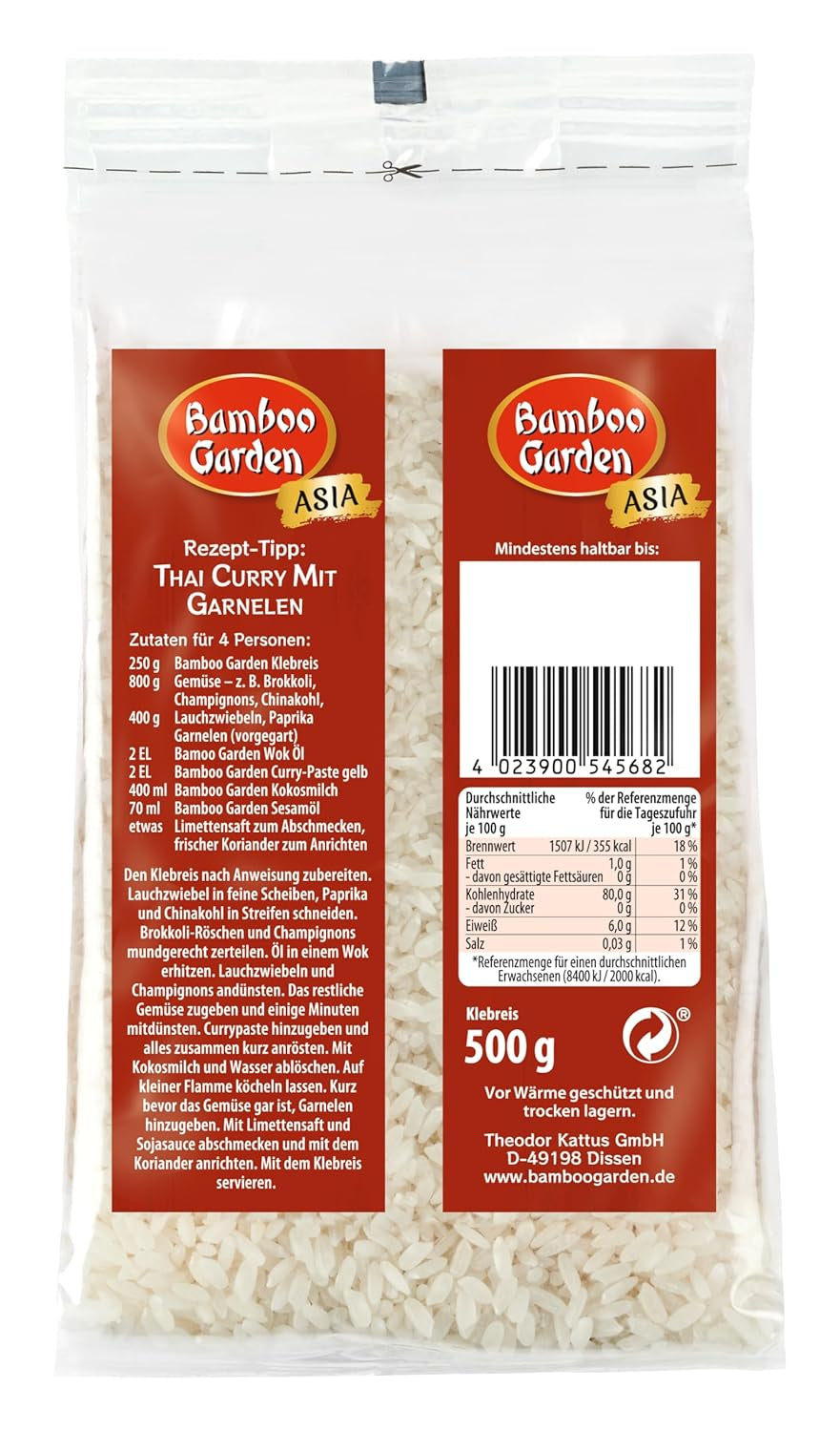 Bamboo Garden - Lepkavá rýže, 500 g v sáčku