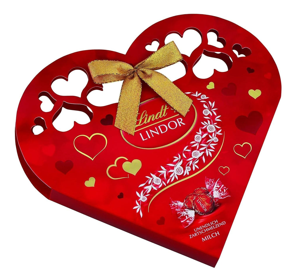 Lindt Lindor heart pack, pachet de 4 (4 X 112 G) Bomboane de Ciocolata Naty Shop