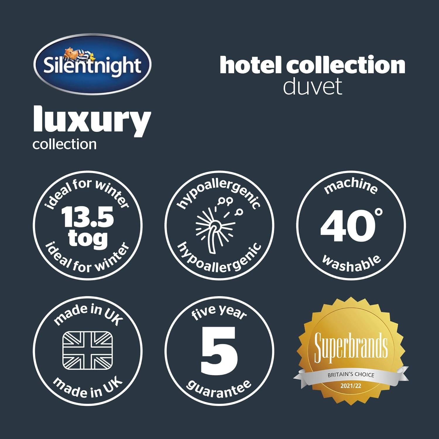 Silentnight Hotel Collection přikrývka na manželské postele, 13,5 TOG, bílá, mikrovlákno, bílá, jednolůžko 135 X 200Cm Přikrývky a přikrývky Naty Shop