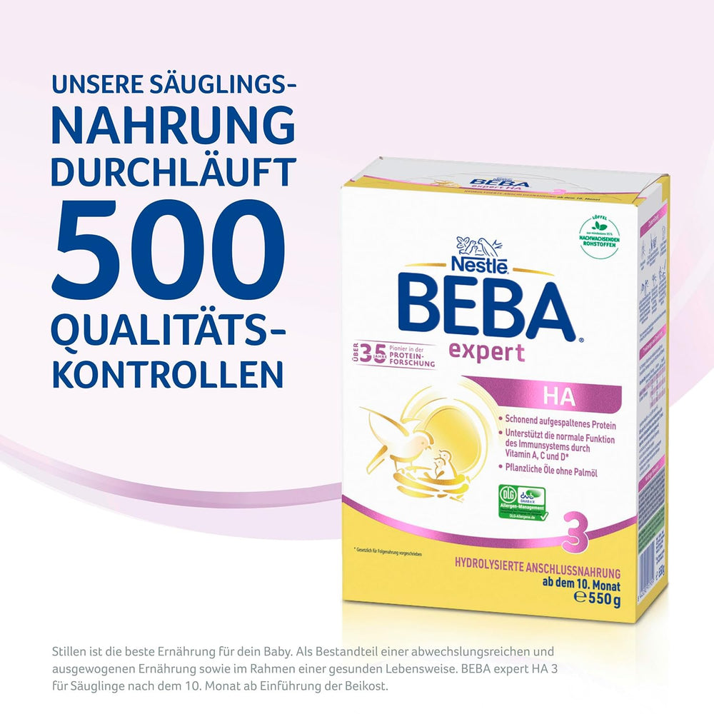 BEBA expert HA 3 Hydrolyzované pokračovací mléko, od 10 měsíců, 1 balení (1 x 550 g)