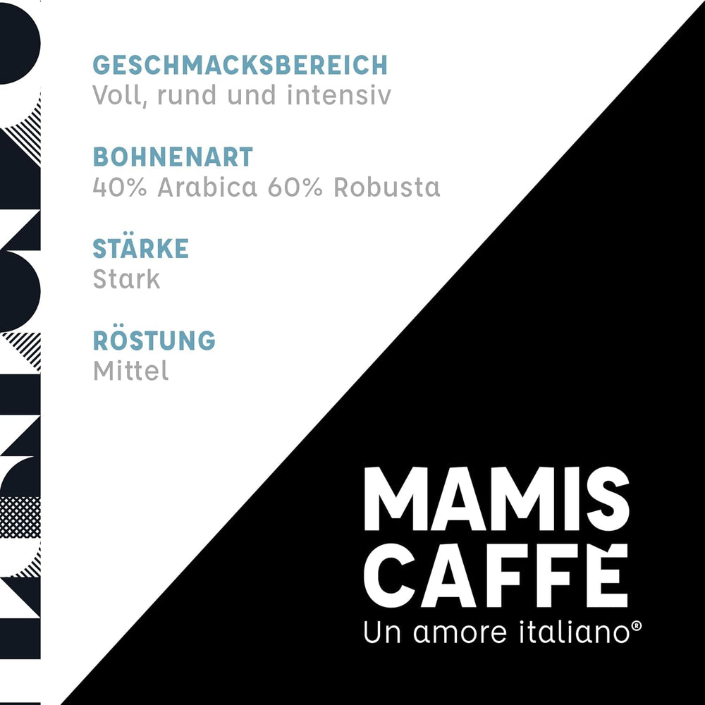 Mamis Caffè Amabile - Boabe espresso întregi - Cafea prăjită mediu cu nuanțe dulci - Espresso italian cu cremă groasă Cafea Naty Shop