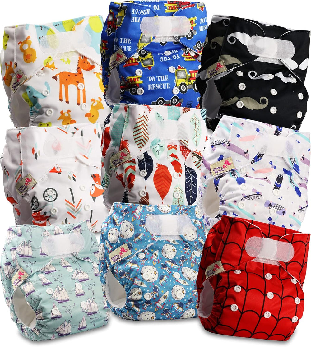 Opakovaně použitelná plena Littles and Bloomz FLV2-0602, standardní zapínání na suchý zip, 6 plen