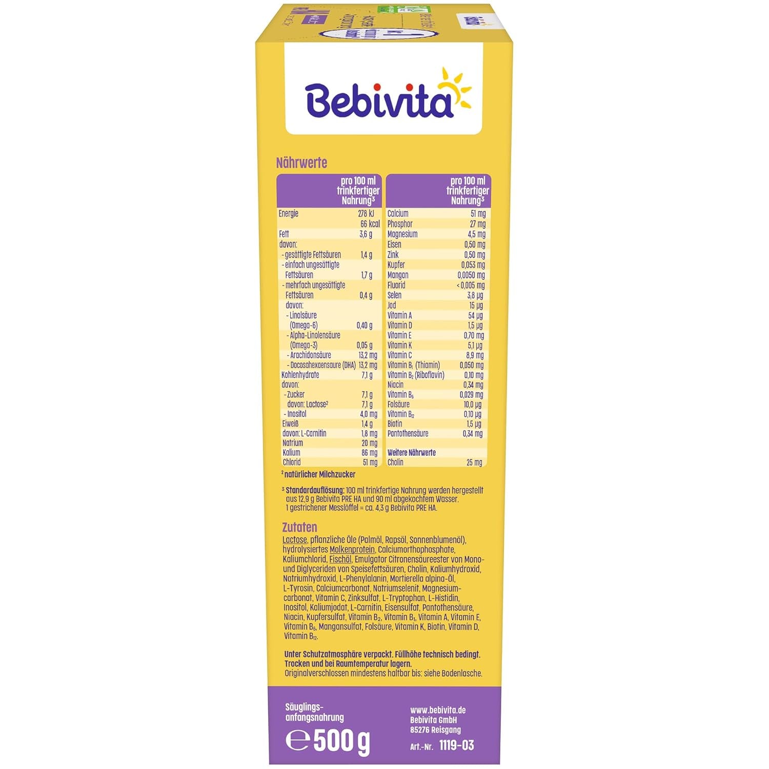 PRE HA (5 x 500 g), hydrolyzované sušené mléko od narození, obsahuje pouze laktózu jako sacharid, vhodné pro dokrmování