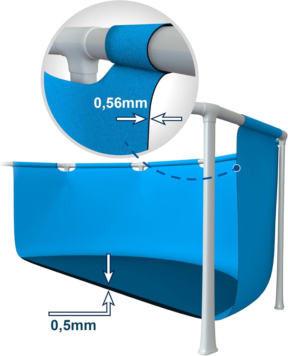 Intex 28266NP - Obdélníkový nadzemní bazén s rámem, 1662 L, ocel a PVC, růžový, 220x150x60 cm