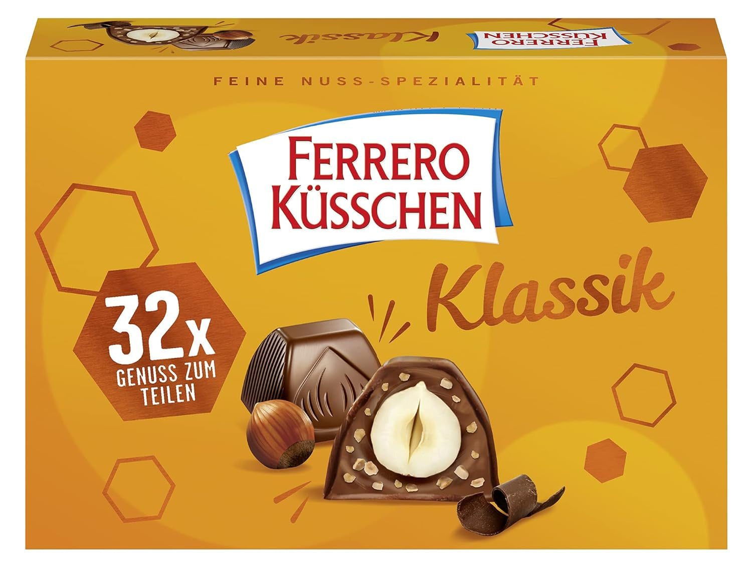 Ferrero Kisses Classic – Alune prăjite crocante acoperite cu ciocolată fină Bomboane de Ciocolata Naty Shop 32 X 9 grame