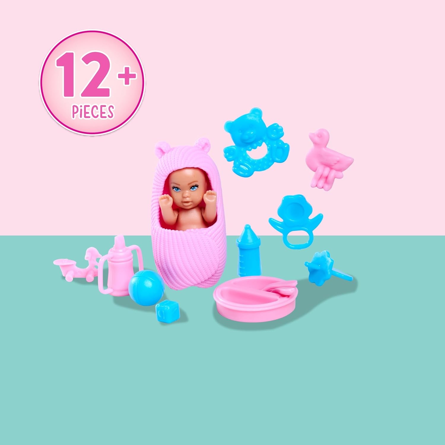 Simba Steffi Love Welcome Baby 29 cm – Steffi însărcinată cu copil, set de 12 accesorii pentru jocuri de rol, păpușă de modă cu păpușă bebeluș de 4 cm, jucărie pentru copii cu vârsta de 3 ani și peste