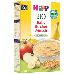HiPP Müsli Bircher pro bio miminka (8 x 250 g), od 6 měsíců, bez přidaného cukru, extra jemné cereální vločky - lehce stravitelná snídaně v té nejlepší bio kvalitě