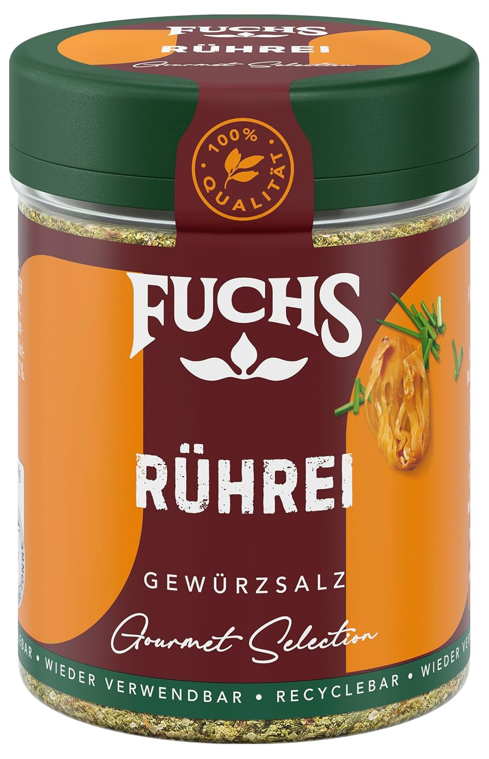 Fuchs Gourmet Selection Klassisch/Heimisch – Bratkartoffel Gewürzsalz, nachfüllbares Kartoffel Gewürz, Salz zum Würzen von Brat- & Ofenkartoffeln, Pommes Frites & Co, vegan, 70 g