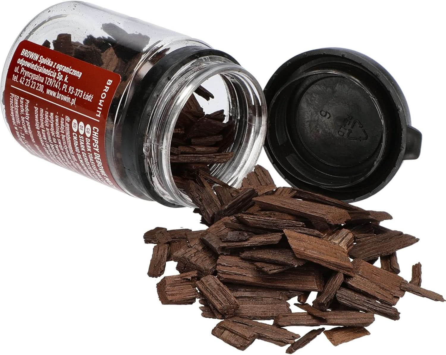 Browin Strong Roasted Oak Chips 20g - vločky, jemné dubové tyčinky na ochucení alkoholu, hnědé Aromas Naty Shop