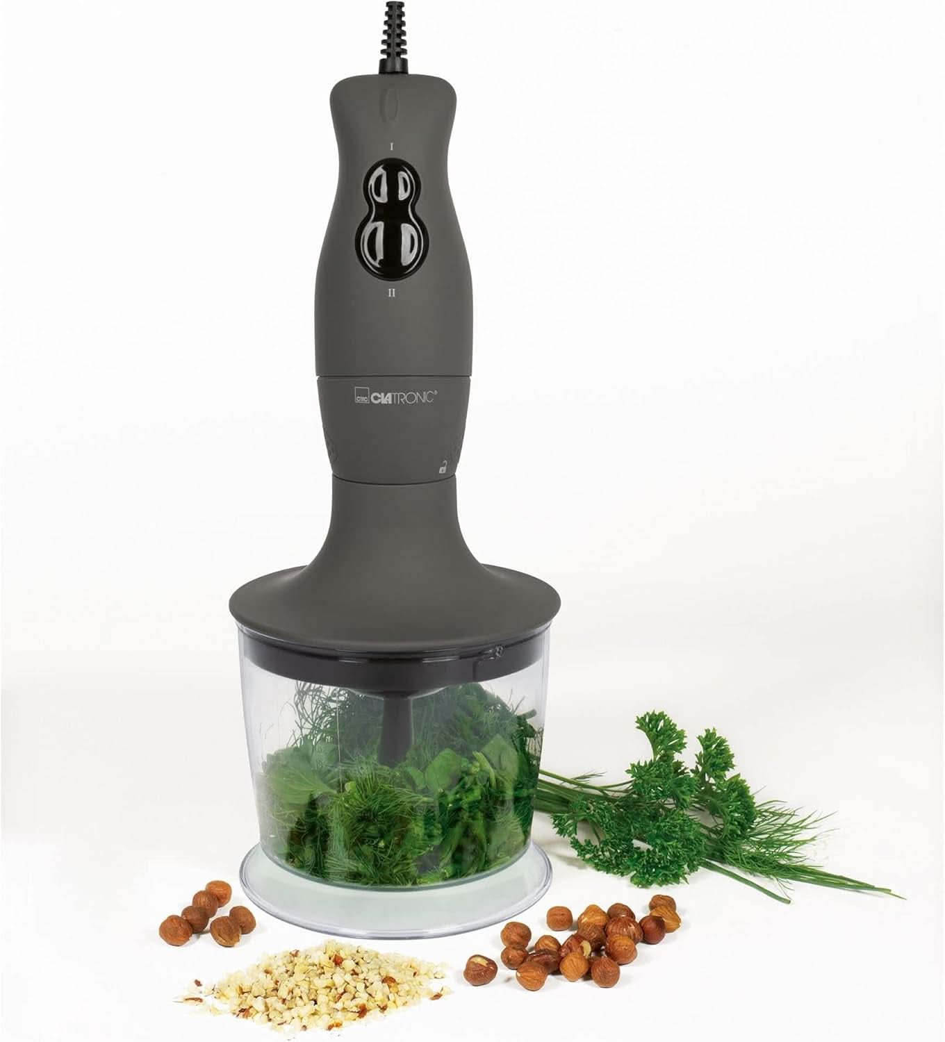 Sada stojanového mixéru Clatronic® | Mixer, Pürierstab, Zerkleinerer Aus Edelstahl | 400 Watt | 2 Geschwindigkeitsstufen | Allesschneider | Mixbehälter | Schneebesen | Multizerkleiner | SMS 3777 Kitchen Naty Shop